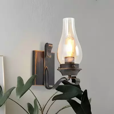Andrina Retro Oil Rubbed Bronze Kerosene Lamp Shape Sconce Andrina Retro Oil Rubbed Bronze Kerosene Lamp Shape Sconce