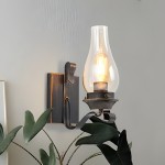 Andrina Retro Oil Rubbed Bronze Kerosene Lamp Shape Sconce