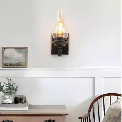 Andrina Retro Oil Rubbed Bronze Kerosene Lamp Shape Sconce Andrina Retro Oil Rubbed Bronze Kerosene Lamp Shape Sconce