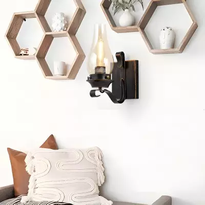 Andrina Retro Oil Rubbed Bronze Kerosene Lamp Shape Sconce Andrina Retro Oil Rubbed Bronze Kerosene Lamp Shape Sconce