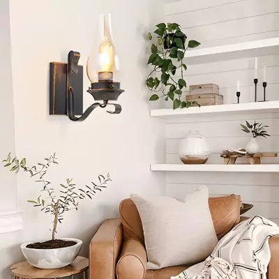 Andrina Retro Oil Rubbed Bronze Kerosene Lamp Shape Sconce Andrina Retro Oil Rubbed Bronze Kerosene Lamp Shape Sconce