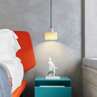 Zore Modern Alabaster Shade White Classic Pendant Light Zore Modern Alabaster Shade White Classic Pendant Light