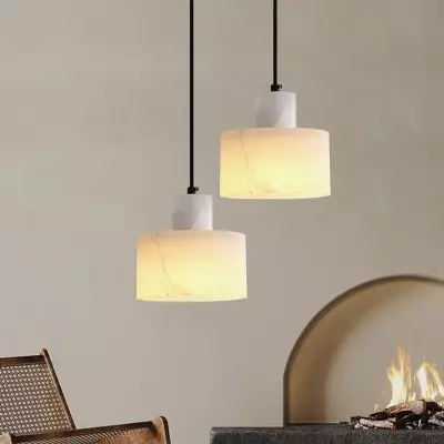 Zore Modern Alabaster Shade White Classic Pendant Light Zore Modern Alabaster Shade White Classic Pendant Light