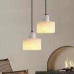 Zore Modern Alabaster Shade White Classic Pendant Light Zore Modern Alabaster Shade White Classic Pendant Light