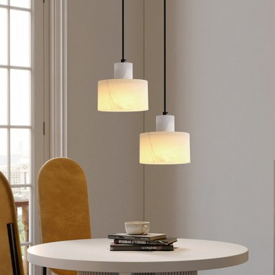 Zore Modern Alabaster Shade White Classic Pendant Light Zore Modern Alabaster Shade White Classic Pendant Light
