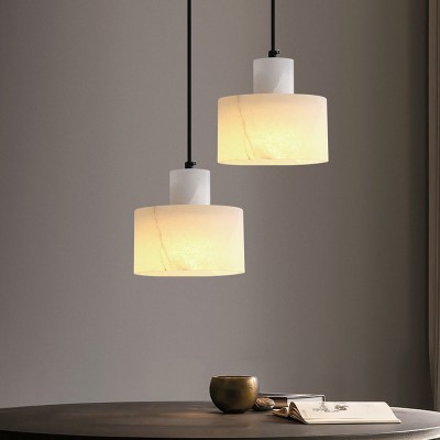Zore Modern Alabaster Shade White Classic Pendant Light Zore Modern Alabaster Shade White Classic Pendant Light