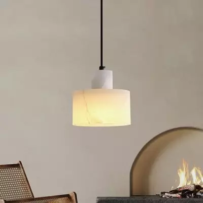 Zore Modern Alabaster Shade White Classic Pendant Light Zore Modern Alabaster Shade White Classic Pendant Light