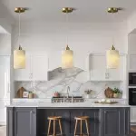 Beverlee Modern Brass Cylinder Alabaster Pendant Light