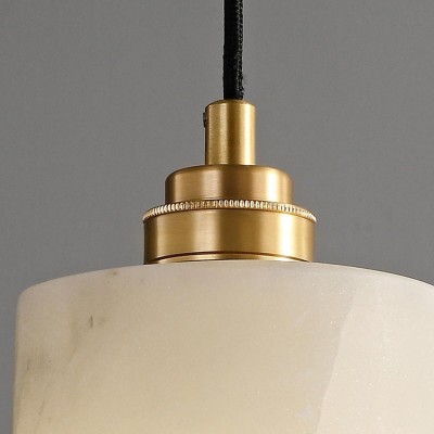 Beverlee Modern Brass Cylinder Alabaster Pendant Light Beverlee Modern Brass Cylinder Alabaster Pendant Light