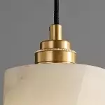 Beverlee Modern Brass Cylinder Alabaster Pendant Light