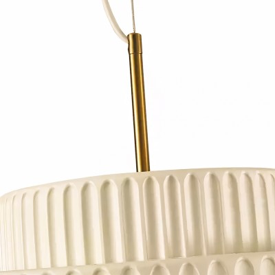 Brisby Striped Frosted Fluted Ceramic Pendant Light Brisby Striped Frosted Fluted Ceramic Pendant Light