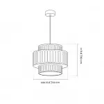 Brisby Striped Frosted Fluted Ceramic Pendant Light