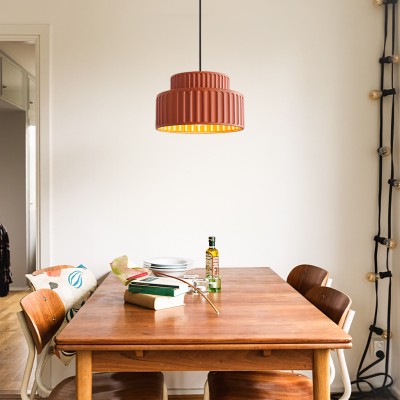 Brisby Striped Frosted Fluted Ceramic Pendant Light Brisby Striped Frosted Fluted Ceramic Pendant Light