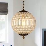 Dion Luxury French Antique Brass Crystal Globe Chandelier