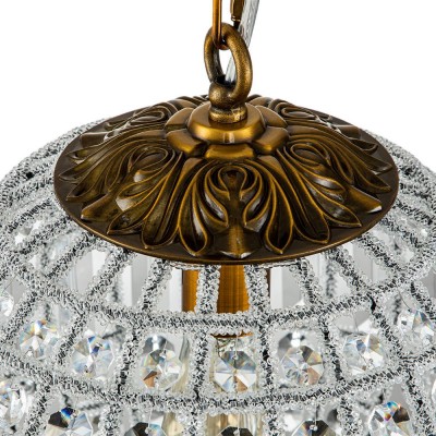Dion Luxury French Antique Brass Crystal Globe Chandelier Dion Luxury French Antique Brass Crystal Globe Chandelier