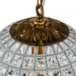 Dion Luxury French Antique Brass Crystal Globe Chandelier