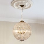 Dion Luxury French Antique Brass Crystal Globe Chandelier