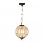 Dion Luxury French Antique Brass Crystal Globe Chandelier