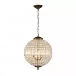 Dion Luxury French Antique Brass Crystal Globe Chandelier