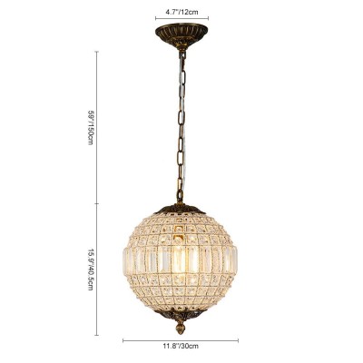 Dion Luxury French Antique Brass Crystal Globe Chandelier Dion Luxury French Antique Brass Crystal Globe Chandelier