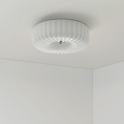 Prythos Cream Textured Glass Round Bauhaus Ceiling Light Prythos Cream Textured Glass Round Bauhaus Ceiling Light