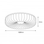 Prythos Cream Textured Glass Round Bauhaus Ceiling Light