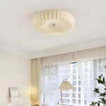 Prythos Cream Textured Glass Round Bauhaus Ceiling Light