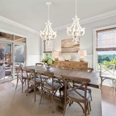 Astridina Rustic Antique Wooden French Country Chandelier