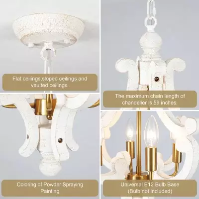 Astridina Rustic Antique Wooden French Country Chandelier