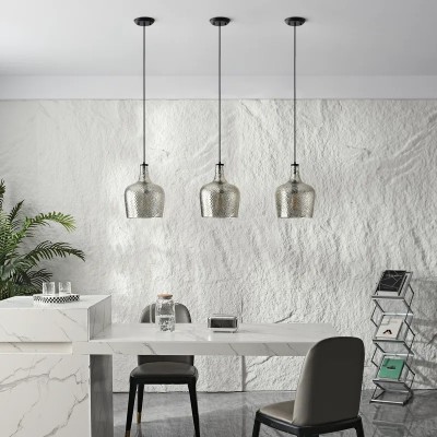 Jace Vintage Industrial Ripple Glass Pendant