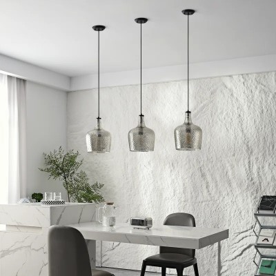 Jace Vintage Industrial Ripple Glass Pendant