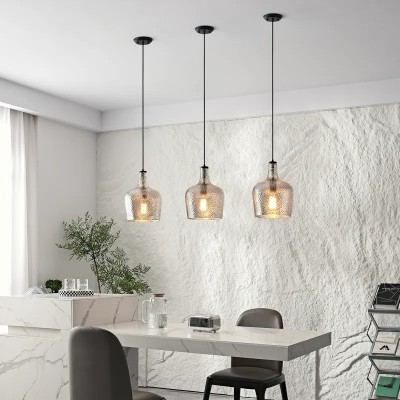 Jace Vintage Industrial Ripple Glass Pendant