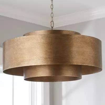 Aurelius Brushed Texture Metal Double Drum Chandelier Aurelius Brushed Texture Metal Double Drum Chandelier