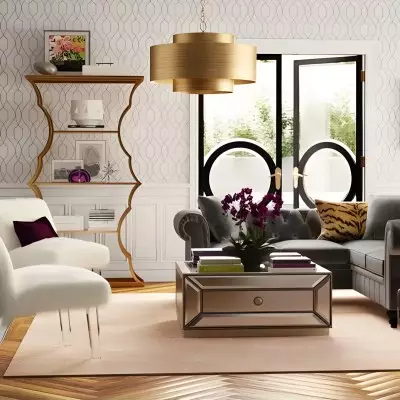 Aurelius Brushed Texture Metal Double Drum Chandelier