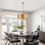 Aurelius Brushed Texture Metal Double Drum Chandelier Aurelius Brushed Texture Metal Double Drum Chandelier