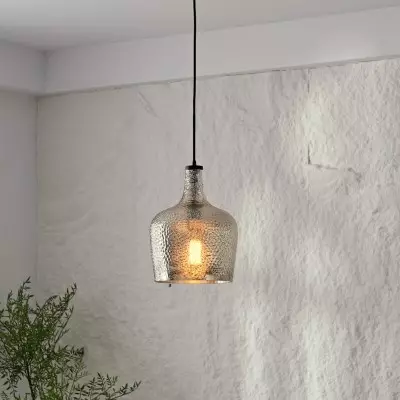 Jace Vintage Industrial Ripple Glass Pendant Jace Vintage Industrial Ripple Glass Pendant