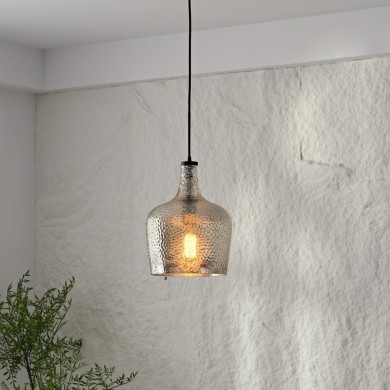 Jace Vintage Industrial Ripple Glass Pendant