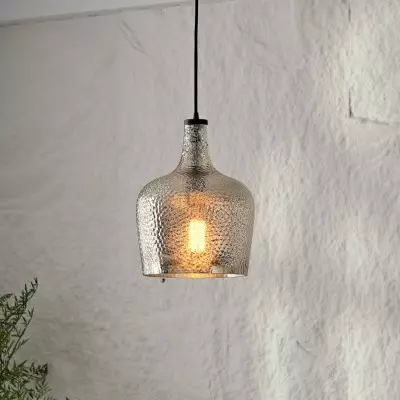 Jace Vintage Industrial Ripple Glass Pendant Jace Vintage Industrial Ripple Glass Pendant