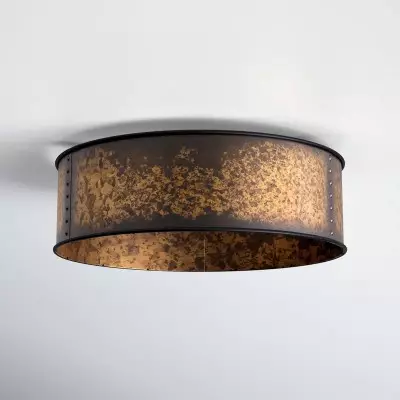 Blake Vintage Industrial Bronze Drum Flush Mount Ceiling Blake Vintage Industrial Bronze Drum Flush Mount Ceiling