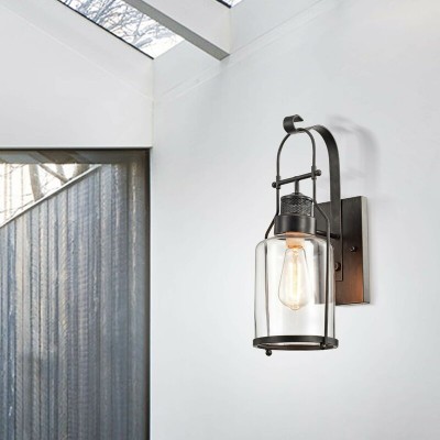 Bureau Industrial Antique Iron Glass Jar Wall Sconce Bureau Industrial Antique Iron Glass Jar Wall Sconce