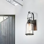 Bureau Industrial Antique Iron Glass Jar Wall Sconce