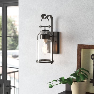 Bureau Industrial Antique Iron Glass Jar Wall Sconce Bureau Industrial Antique Iron Glass Jar Wall Sconce