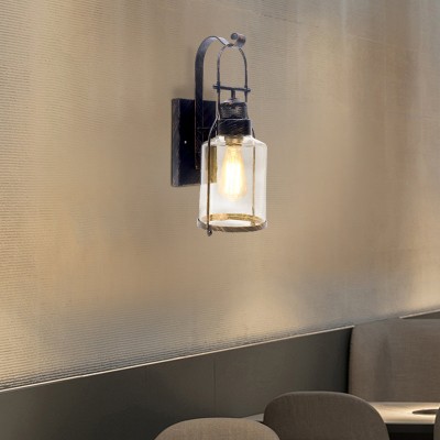 Bureau Industrial Antique Iron Glass Jar Wall Sconce Bureau Industrial Antique Iron Glass Jar Wall Sconce