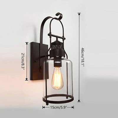 Bureau Industrial Antique Iron Glass Jar Wall Sconce Bureau Industrial Antique Iron Glass Jar Wall Sconce