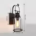 Bureau Industrial Antique Iron Glass Jar Wall Sconce