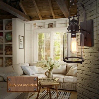 Bureau Industrial Antique Iron Glass Jar Wall Sconce Bureau Industrial Antique Iron Glass Jar Wall Sconce