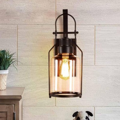 Bureau Industrial Antique Iron Glass Jar Wall Sconce Bureau Industrial Antique Iron Glass Jar Wall Sconce