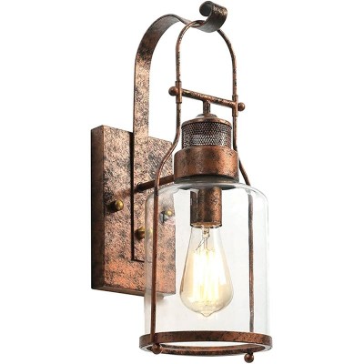 Bureau Industrial Antique Iron Glass Jar Wall Sconce Bureau Industrial Antique Iron Glass Jar Wall Sconce