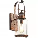 Bureau Industrial Antique Iron Glass Jar Wall Sconce