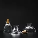 Kethor Mid Century Wood Hammered Glass Dome Pendant Light